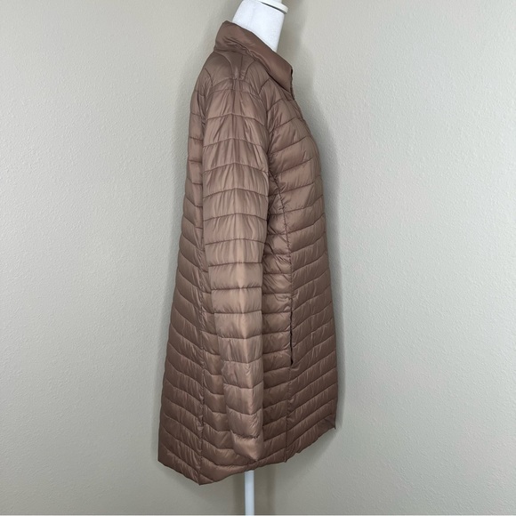 Old Navy Petite Dusted Chocolate Full Zip Narrow Channel Puffer Jacket Coat - Picture 8 of 11